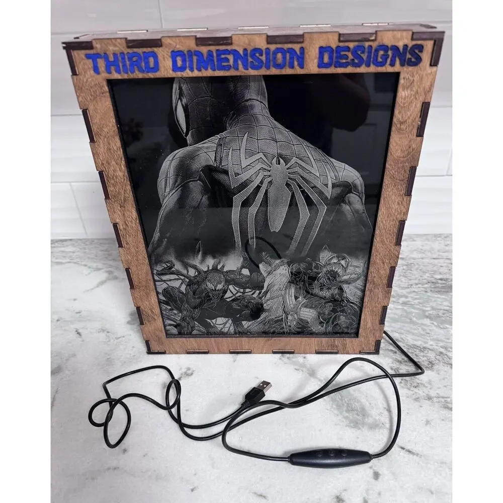 Custom Made Neon Lighted Color Changing Spider-Man Venom Wall/Standing Light Box - Picture 14 of 15